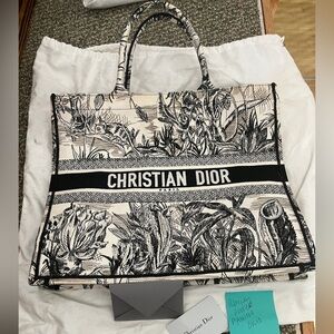 Christian Dior Black and White Book Tote